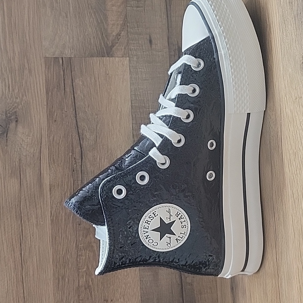 Converse Black and White High-Top Sneakers - Picture 9 of 14